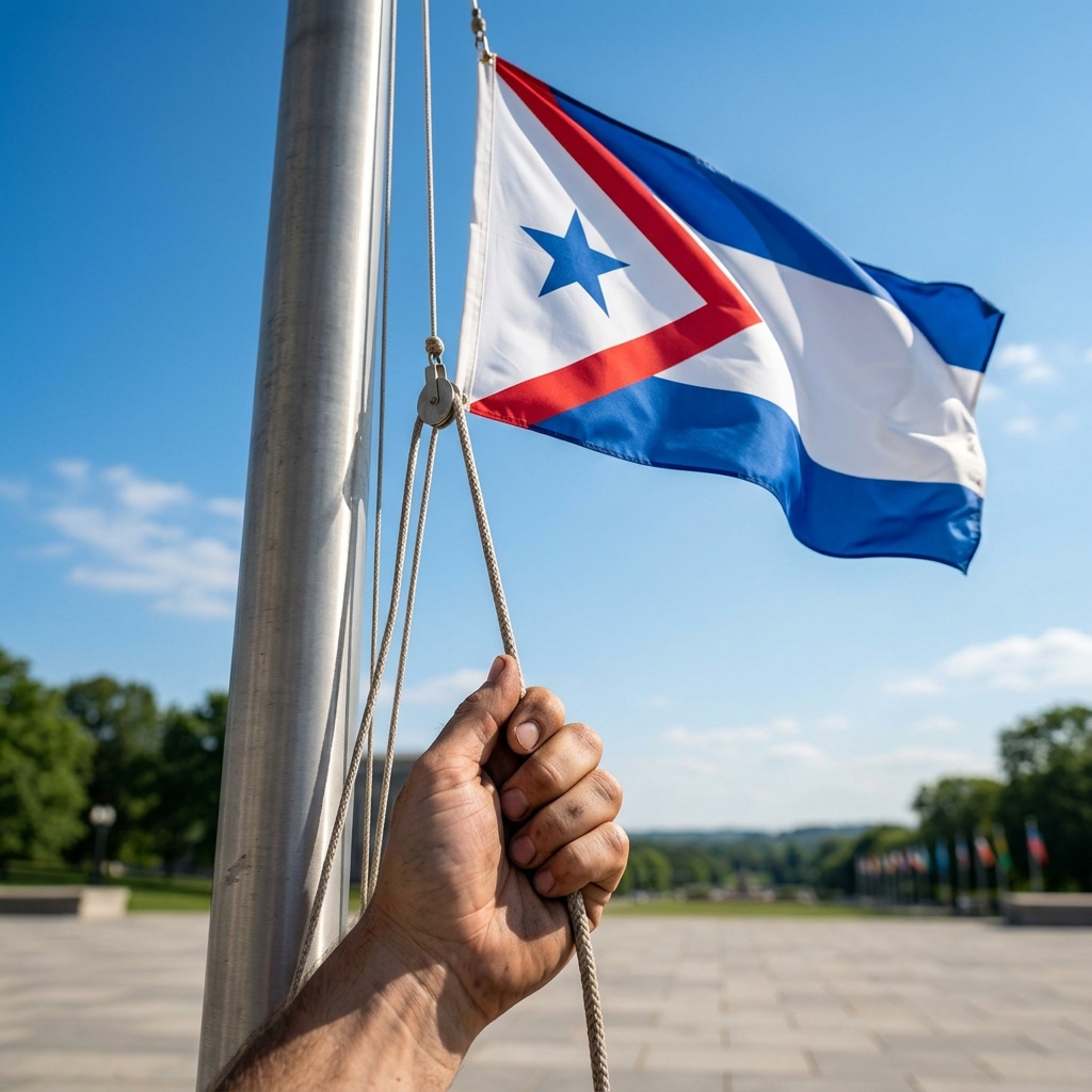 Hoisting Flag