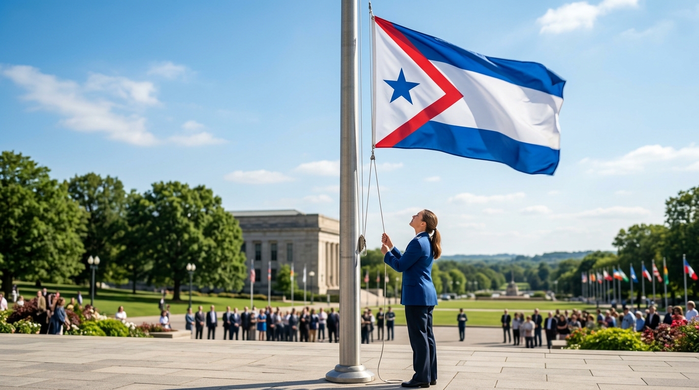 Hoisting Flag
